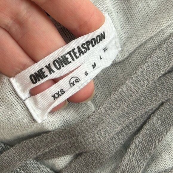 Revolve One Teaspoon Tank Top Lace Up Sleeveless Gray - Picture 14 of 15